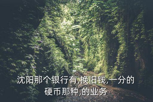  沈陽(yáng)那個(gè)銀行有,換舊錢(qián),一分的 硬幣那種,的業(yè)務(wù)
