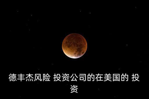 德豐杰風(fēng)險(xiǎn) 投資公司的在美國(guó)的 投資