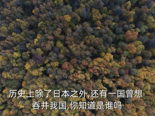 歷史上除了日本之外,還有一國(guó)曾想 吞并我國(guó),你知道是誰嗎