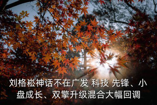 劉格崧神話不在廣發(fā) 科技 先鋒、小盤成長、雙擎升級混合大幅回調(diào)