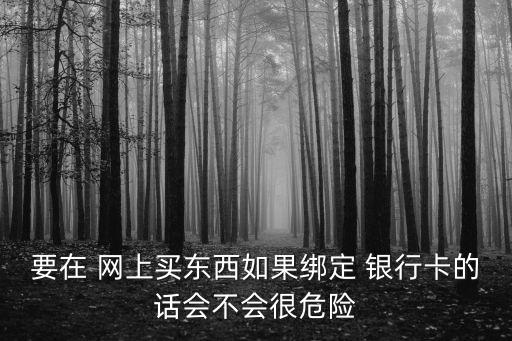 要在 網(wǎng)上買(mǎi)東西如果綁定 銀行卡的話(huà)會(huì)不會(huì)很危險(xiǎn)