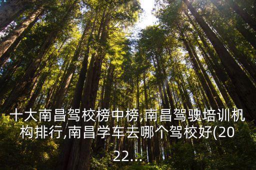 十大南昌駕校榜中榜,南昌駕駛培訓(xùn)機構(gòu)排行,南昌學(xué)車去哪個駕校好(2022...