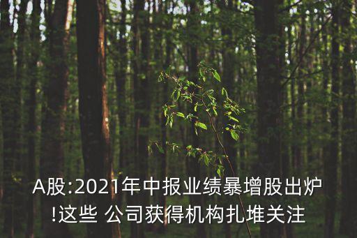 A股:2021年中報業(yè)績暴增股出爐!這些 公司獲得機構(gòu)扎堆關(guān)注