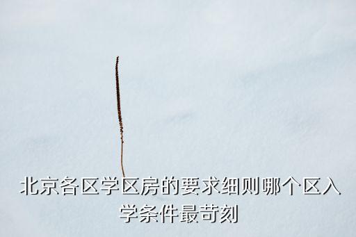  北京各區(qū)學(xué)區(qū)房的要求細則哪個區(qū)入學(xué)條件最苛刻