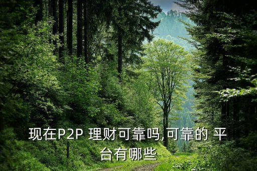 現(xiàn)在P2P 理財(cái)可靠嗎,可靠的 平臺(tái)有哪些