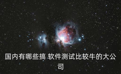 國(guó)內(nèi)有哪些搞 軟件測(cè)試比較牛的大公司