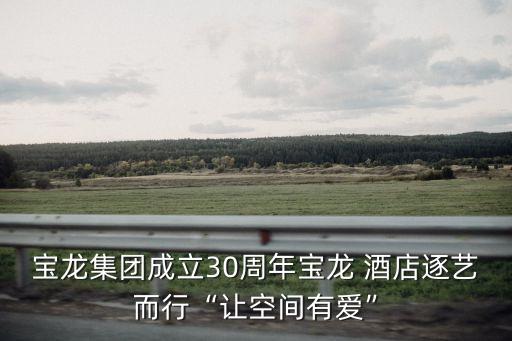 寶龍集團成立30周年寶龍 酒店逐藝而行“讓空間有愛”