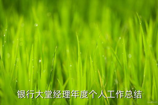  銀行大堂經(jīng)理年度個人工作總結(jié)