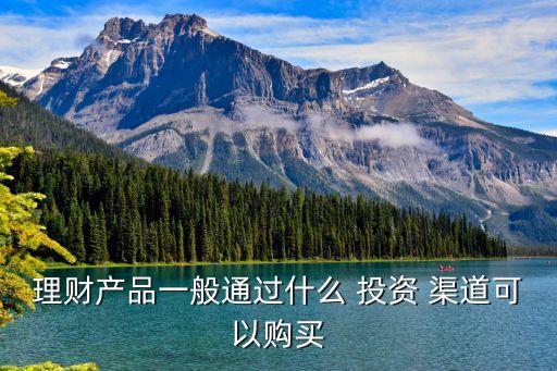理財產品一般通過什么 投資 渠道可以購買