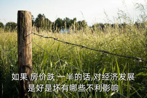 如果 房?jī)r(jià)跌 一半的話(huà),對(duì)經(jīng)濟(jì)發(fā)展是好是壞有哪些不利影響