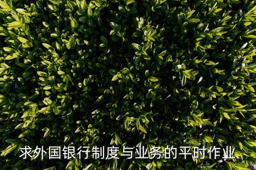 求外國(guó)銀行制度與業(yè)務(wù)的平時(shí)作業(yè)