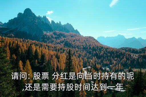請(qǐng)問(wèn): 股票 分紅是向當(dāng)時(shí)持有的呢,還是需要持股時(shí)間達(dá)到一年