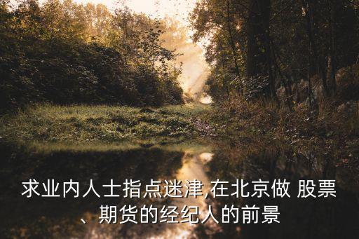 求業(yè)內(nèi)人士指點(diǎn)迷津,在北京做 股票、期貨的經(jīng)紀(jì)人的前景