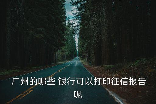 廣州的哪些 銀行可以打印征信報告呢