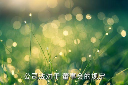  公司法對(duì)于 董事會(huì)的規(guī)定