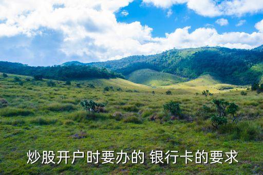  炒股開(kāi)戶時(shí)要辦的 銀行卡的要求