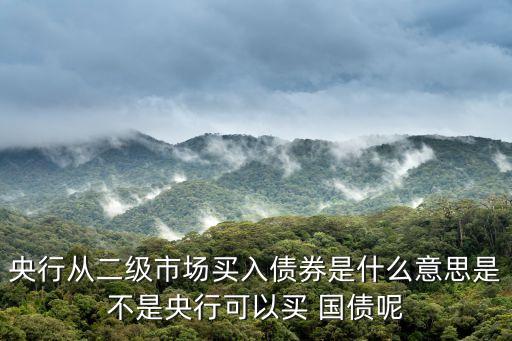 央行從二級(jí)市場(chǎng)買(mǎi)入債券是什么意思是不是央行可以買(mǎi) 國(guó)債呢