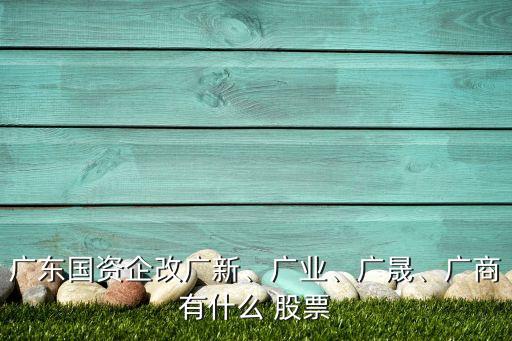 廣東國資企改廣新、廣業(yè)、廣晟、廣商有什么 股票