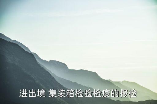 進出境 集裝箱檢驗檢疫的報檢