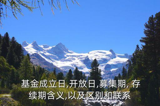  基金成立日,開(kāi)放日,募集期, 存續(xù)期含義,以及區(qū)別和聯(lián)系