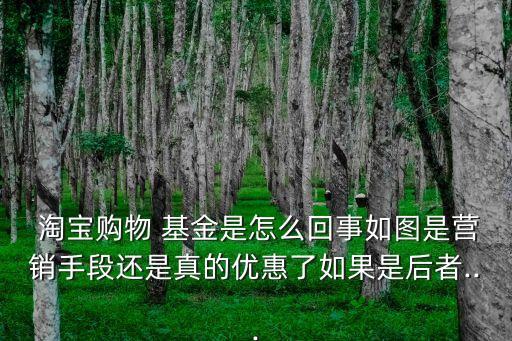  淘寶購(gòu)物 基金是怎么回事如圖是營(yíng)銷(xiāo)手段還是真的優(yōu)惠了如果是后者...