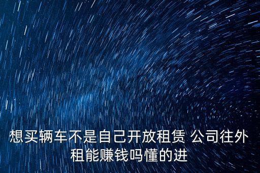想買輛車不是自己開放租賃 公司往外租能賺錢嗎懂的進