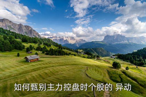 如何甄別主力控盤(pán)時(shí)個(gè)股的 異動(dòng)
