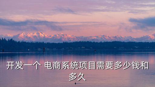 開(kāi)發(fā)一個(gè) 電商系統(tǒng)項(xiàng)目需要多少錢和多久