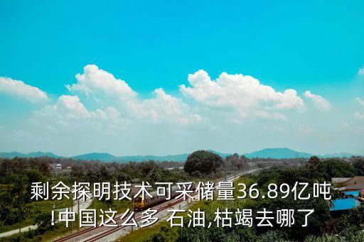 剩余探明技術(shù)可采儲(chǔ)量36.89億噸!中國這么多 石油,枯竭去哪了