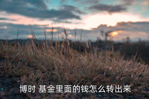  博時 基金里面的錢怎么轉出來