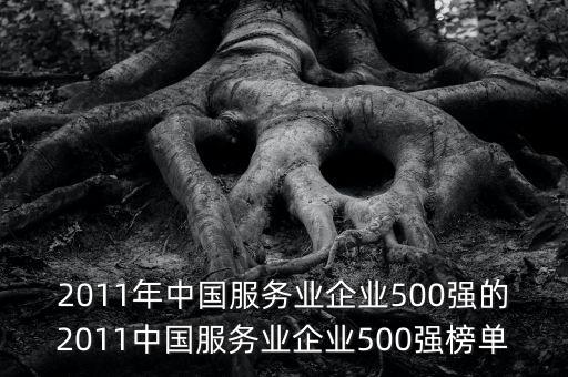 2011年中國(guó)服務(wù)業(yè)企業(yè)500強(qiáng)的2011中國(guó)服務(wù)業(yè)企業(yè)500強(qiáng)榜單