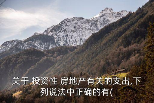 關(guān)于 投資性 房地產(chǎn)有關(guān)的支出,下列說(shuō)法中正確的有(