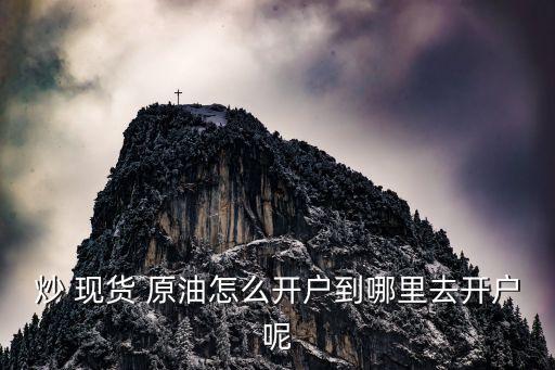 炒 現貨 原油怎么開戶到哪里去開戶呢