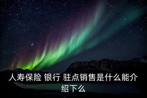 人壽保險(xiǎn) 銀行 駐點(diǎn)銷售是什么能介紹下么