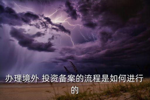 辦理境外 投資備案的流程是如何進行的