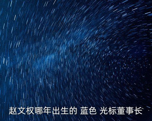 趙文權(quán)哪年出生的 藍色 光標(biāo)董事長