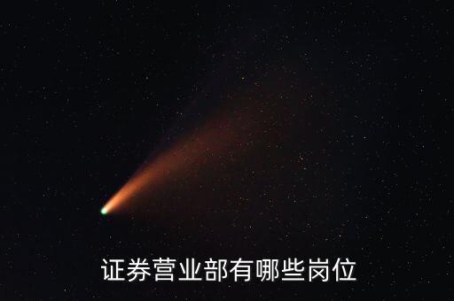 證券營(yíng)業(yè)部有哪些崗位
