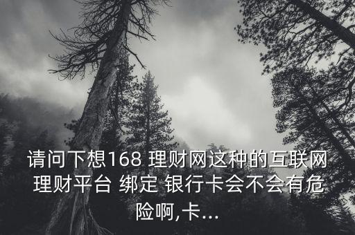 請問下想168 理財(cái)網(wǎng)這種的互聯(lián)網(wǎng) 理財(cái)平臺 綁定 銀行卡會不會有危險(xiǎn)啊,卡...