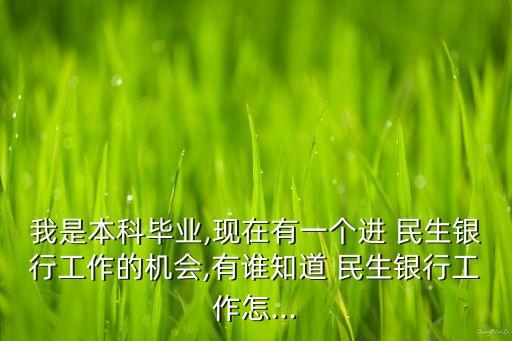 我是本科畢業(yè),現(xiàn)在有一個(gè)進(jìn) 民生銀行工作的機(jī)會(huì),有誰知道 民生銀行工作怎...