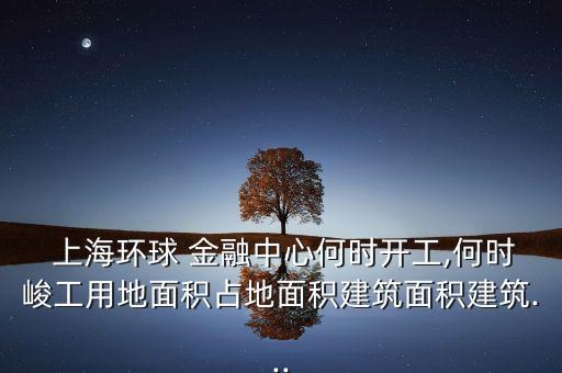  上海環(huán)球 金融中心何時(shí)開(kāi)工,何時(shí)峻工用地面積占地面積建筑面積建筑...