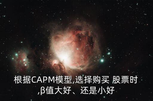 根據(jù)CAPM模型,選擇購買 股票時(shí),β值大好、還是小好