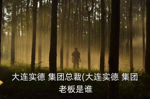 大連實(shí)德 集團(tuán)總裁(大連實(shí)德 集團(tuán) 老板是誰(shuí)