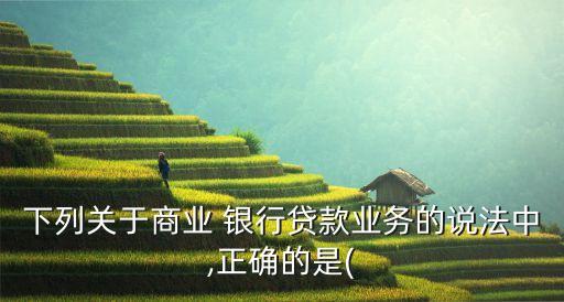 下列關于商業(yè) 銀行貸款業(yè)務的說法中,正確的是(