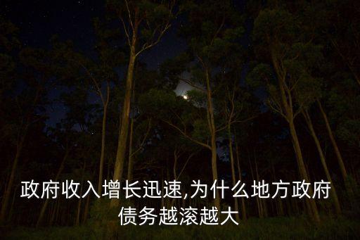 政府收入增長迅速,為什么地方政府 債務(wù)越滾越大