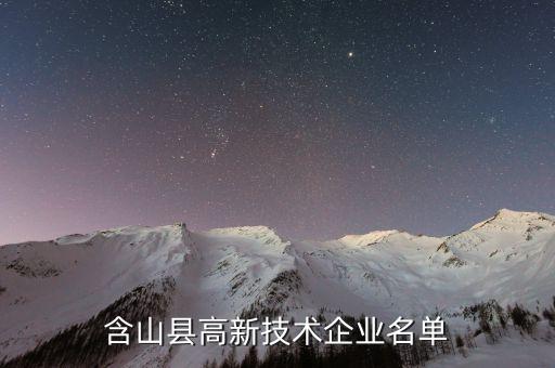 含山縣高新技術企業(yè)名單
