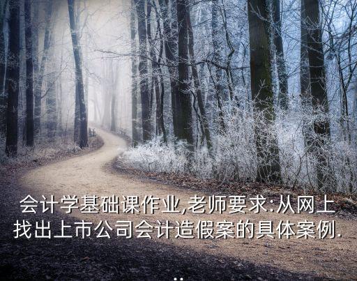 會計學(xué)基礎(chǔ)課作業(yè),老師要求:從網(wǎng)上找出上市公司會計造假案的具體案例...