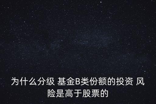 基金b風險大嗎,基金的風險有哪些