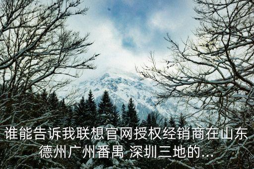 誰能告訴我聯(lián)想官網(wǎng)授權經(jīng)銷商在山東德州廣州番禺 深圳三地的...
