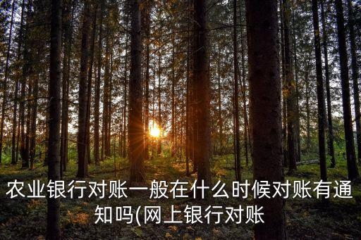 農(nóng)業(yè)銀行對賬一般在什么時候對賬有通知嗎(網(wǎng)上銀行對賬