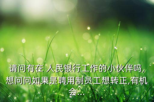 請問有在 人民銀行工作的小伙伴嗎,想問問如果是聘用制員工想轉(zhuǎn)正,有機(jī)會...
